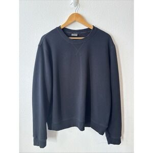 Eddie Bauer Men's XL Crewneck Fleece Sweatshirt Black Long Sleeve Casual